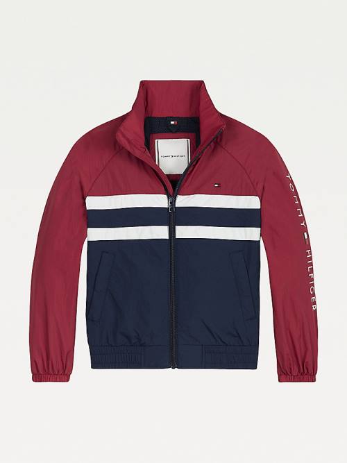 Tommy Hilfiger Recycled Colour-Blocked Parça Ceket Kiz Çocuk Kırmızı | TH124WQJ