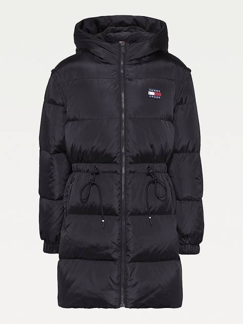 Tommy Hilfiger Recycled Convertible Vest Down Puffer Ceket Kadın Siyah | TH732ZSA