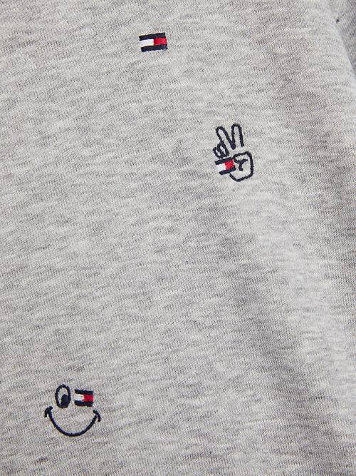 Tommy Hilfiger Recycled Embroidery Kapüşonlu Sweatshirt Erkek Çocuk Gri | TH359EDC