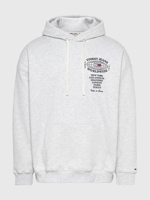 Tommy Hilfiger Recycled Logo Kapüşonlu Sweatshirt Erkek Gri | TH640MCY