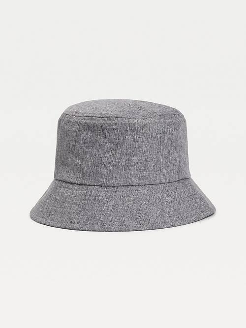 Tommy Hilfiger Recycled Melange Bucket Şapka Erkek Gri | TH823MTG