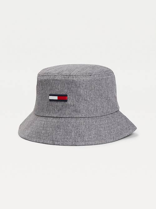 Tommy Hilfiger Recycled Melange Bucket Şapka Erkek Gri | TH823MTG