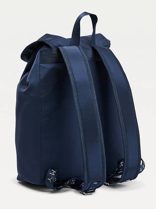 Tommy Hilfiger Recycled Nylon Badge Backpack Çanta Erkek Mavi | TH096FEL