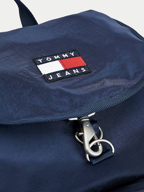 Tommy Hilfiger Recycled Nylon Badge Backpack Çanta Erkek Mavi | TH096FEL