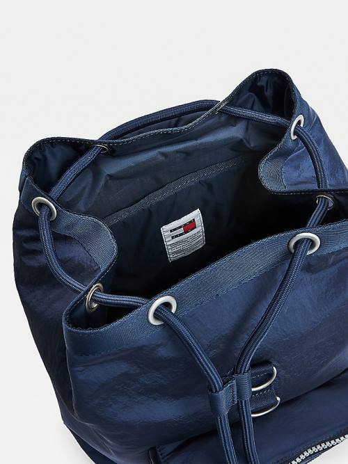 Tommy Hilfiger Recycled Nylon Badge Backpack Çanta Erkek Mavi | TH096FEL