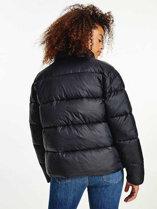 Tommy Hilfiger Recycled Nylon Puffer Ceket Kadın Siyah | TH078MPH