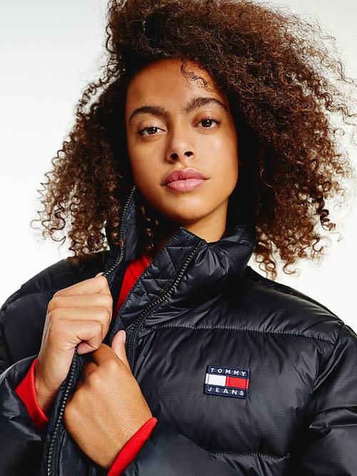 Tommy Hilfiger Recycled Nylon Puffer Ceket Kadın Siyah | TH078MPH