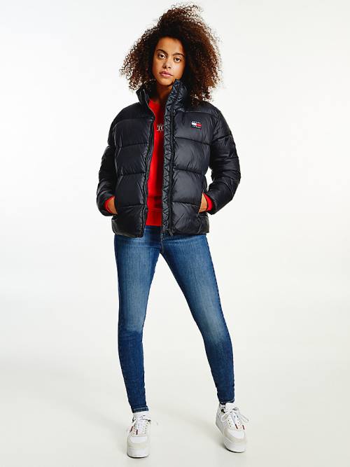 Tommy Hilfiger Recycled Nylon Puffer Ceket Kadın Siyah | TH078MPH