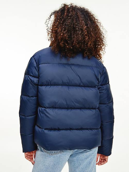 Tommy Hilfiger Recycled Nylon Puffer Ceket Kadın Mavi | TH781ZRI