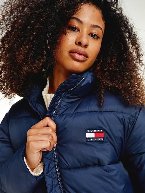 Tommy Hilfiger Recycled Nylon Puffer Ceket Kadın Mavi | TH781ZRI