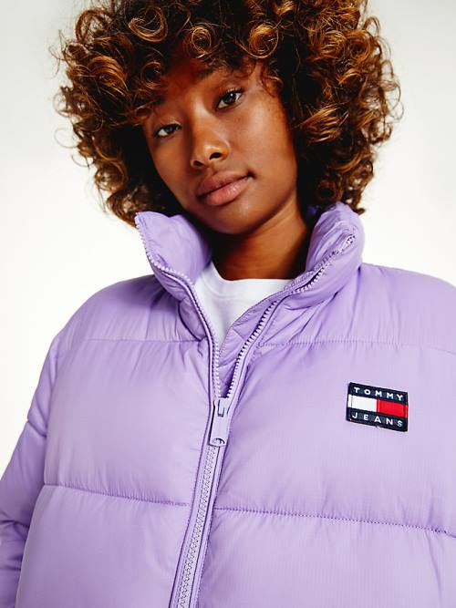 Tommy Hilfiger Recycled Nylon Puffer Ceket Kadın Mor | TH810LEJ