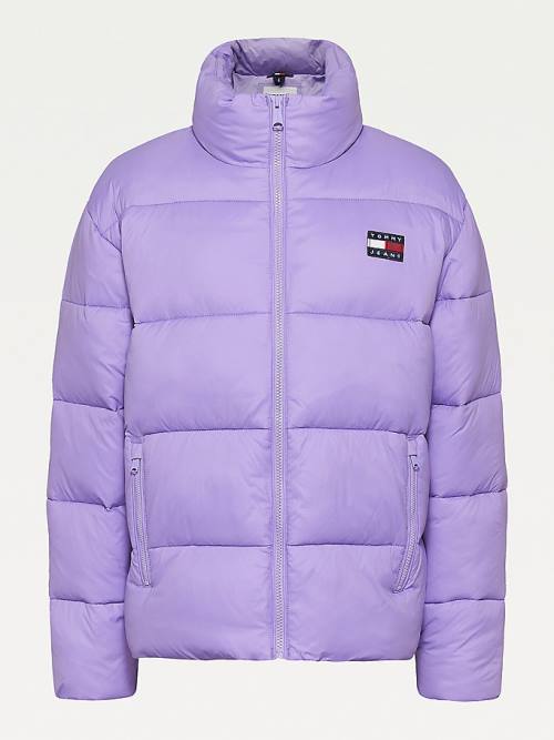 Tommy Hilfiger Recycled Nylon Puffer Ceket Kadın Mor | TH810LEJ