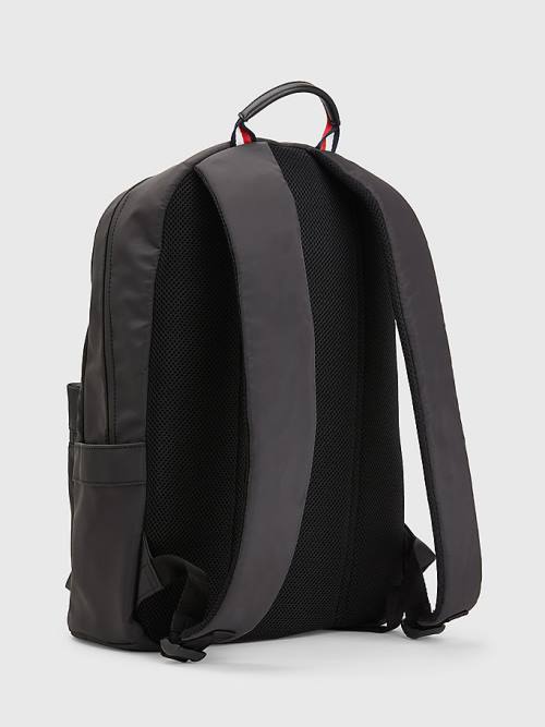 Tommy Hilfiger Recycled Polyester Signature Logo Backpack Çanta Erkek Siyah | TH653MZC