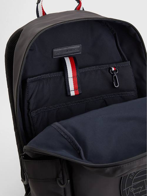 Tommy Hilfiger Recycled Polyester Signature Logo Backpack Çanta Erkek Siyah | TH653MZC