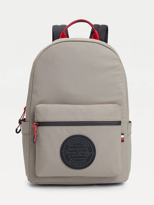 Tommy Hilfiger Recycled Polyester Signature Logo Backpack Çanta Erkek Kahverengi | TH871WKC