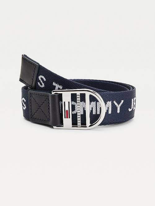 Tommy Hilfiger Recycled Repeat Logo Webbing Kemer Kadın Mavi | TH985YJN