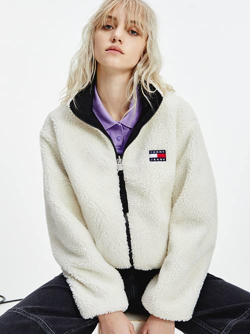 Tommy Hilfiger Recycled Reversible Sherpa Ceket Kadın Siyah | TH410LBO