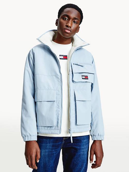 Tommy Hilfiger Recycled Reversible Sherpa Ceket Erkek Mavi | TH592TYL