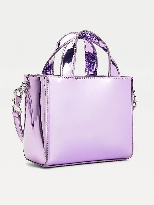 Tommy Hilfiger Reflective Small Crossover Tote Çanta Kadın Mor | TH482COM