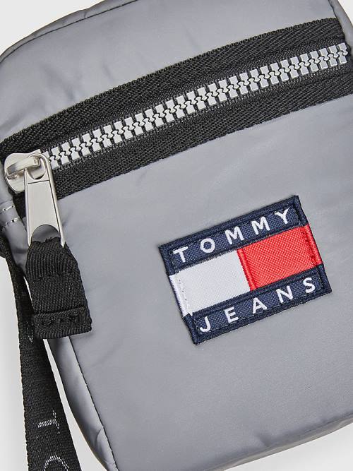 Tommy Hilfiger Reflective Tommy Badge Reporter Çanta Erkek Gri | TH278DYL