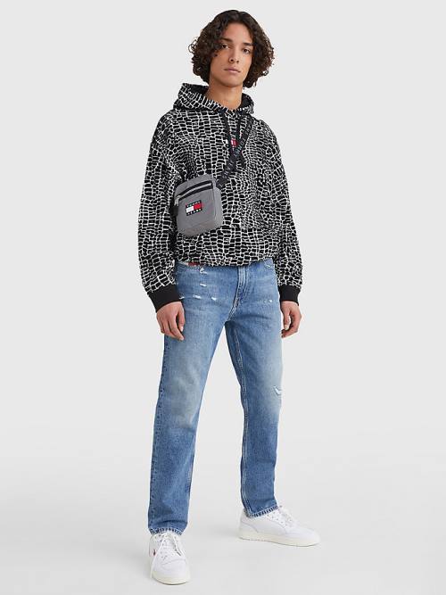 Tommy Hilfiger Reflective Tommy Badge Reporter Çanta Erkek Gri | TH278DYL