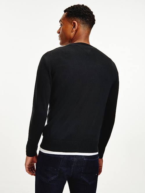 Tommy Hilfiger Regular Fit Crew Neck Jumper Kazak Erkek Siyah | TH260NWO