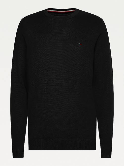 Tommy Hilfiger Regular Fit Crew Neck Jumper Kazak Erkek Siyah | TH260NWO