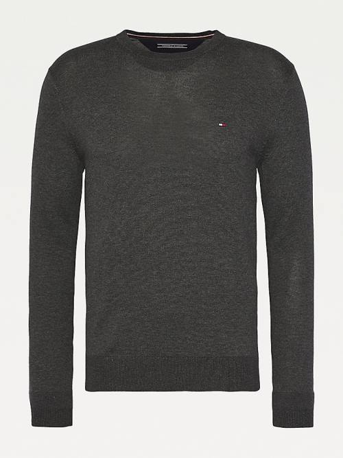 Tommy Hilfiger Regular Fit Crew Neck Jumper Kazak Erkek Gri | TH289CYW