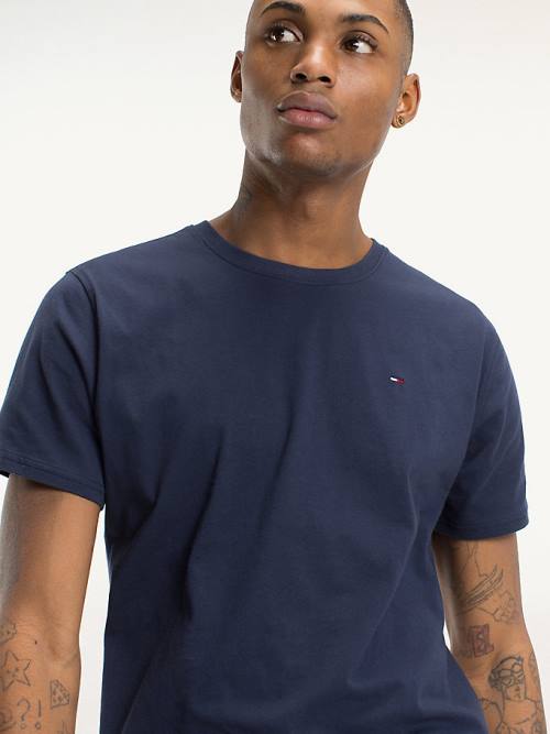 Tommy Hilfiger Regular Fit Crew Tişört Erkek Mavi | TH702WXQ