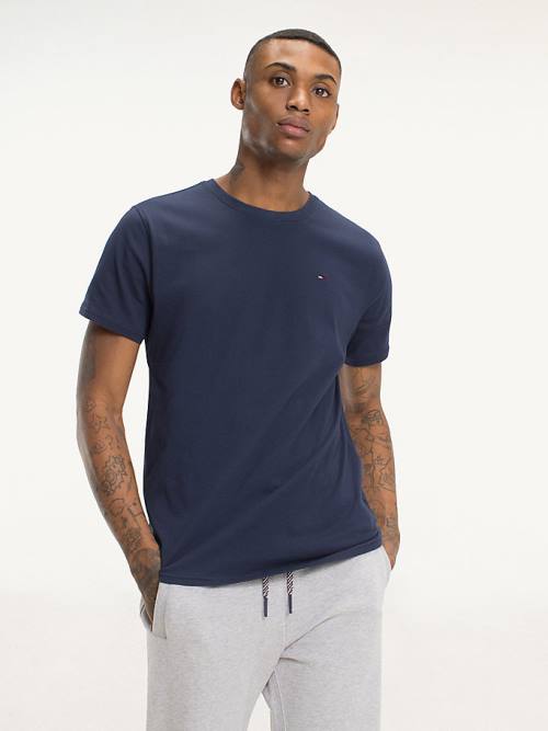 Tommy Hilfiger Regular Fit Crew Tişört Erkek Mavi | TH702WXQ