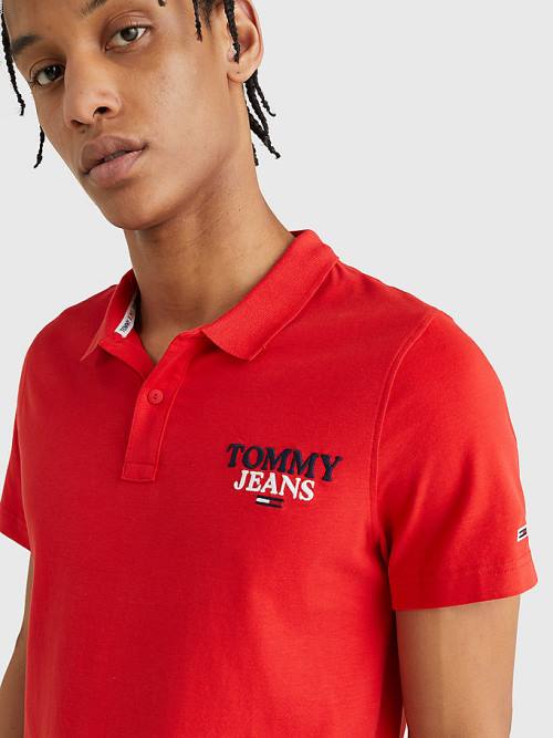 Tommy Hilfiger Regular Fit Jersey Polo Yaka Tişört Erkek Kırmızı | TH354UWT