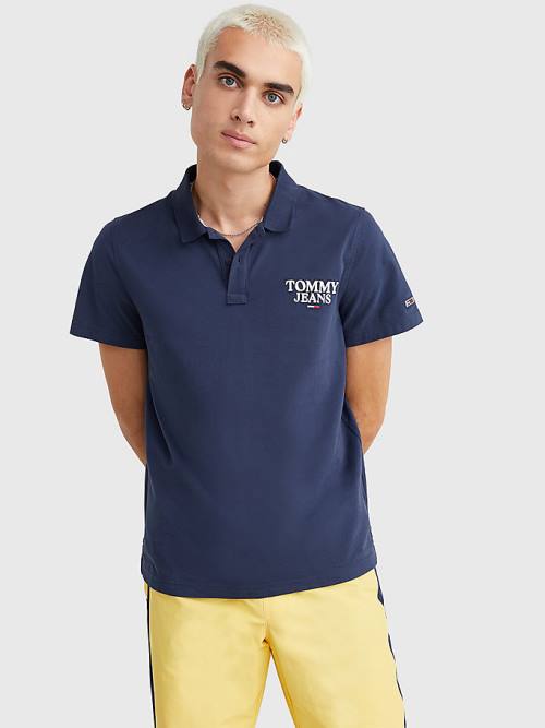 Tommy Hilfiger Regular Fit Jersey Polo Yaka Tişört Erkek Mavi | TH671TVC