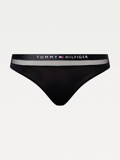 Tommy Hilfiger Regular Fit Mesh Tanga İç Giyim Kadın Siyah | TH253JHS