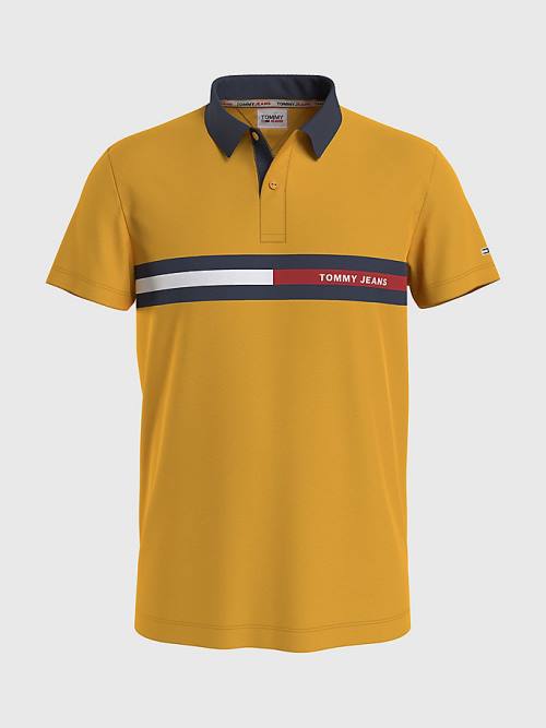 Tommy Hilfiger Regular Fit Polo Yaka Tişört Erkek Sarı | TH549GJX