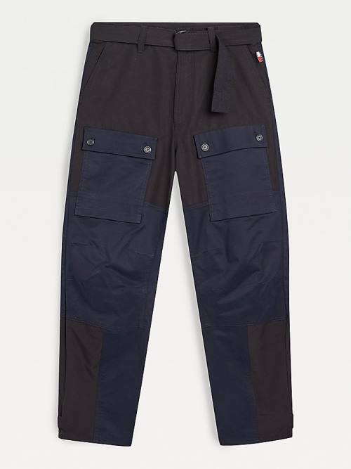 Tommy Hilfiger Relaxed Baggy Fit Cargo Pantolon Erkek Siyah | TH481JKN