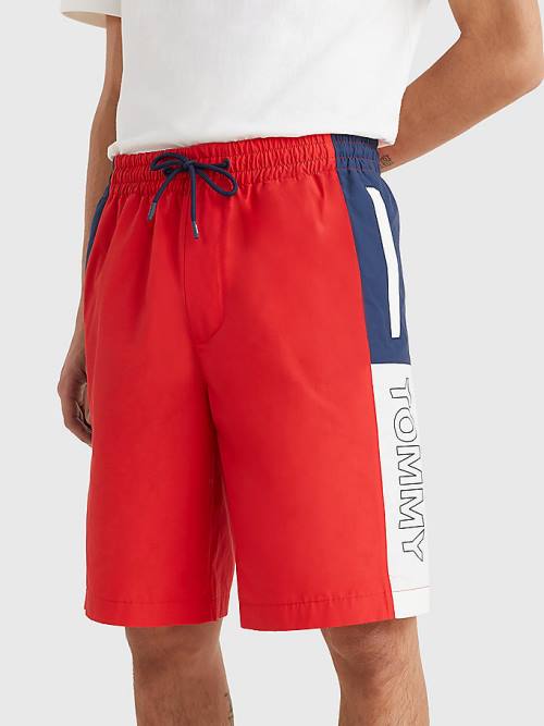 Tommy Hilfiger Relaxed Fit Basketball Şort Erkek Kırmızı | TH504BHT