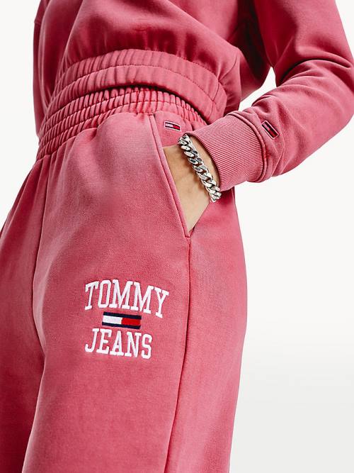 Tommy Hilfiger Relaxed Fit Logo Joggers Pantolon Kadın Kırmızı | TH659UWT