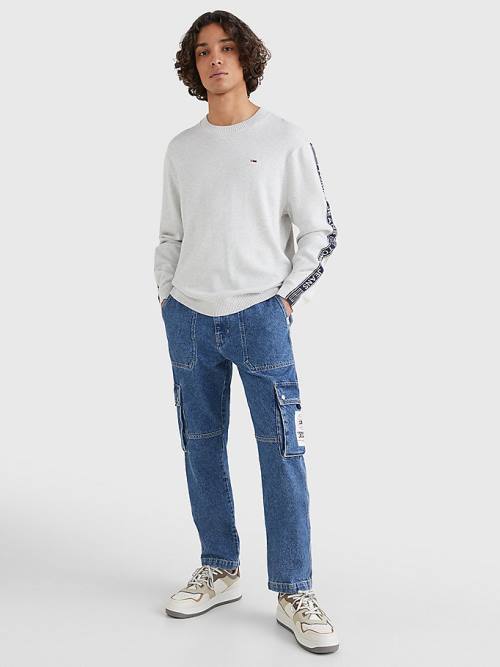 Tommy Hilfiger Relaxed Organic Pamuklu Jumper Kazak Erkek Gri | TH019AOQ