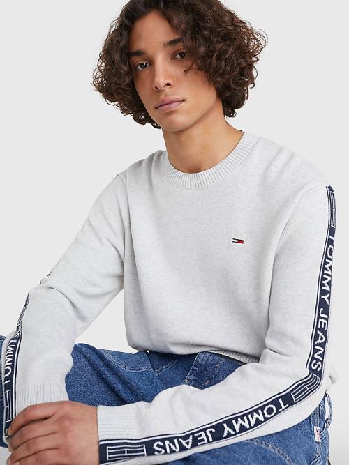 Tommy Hilfiger Relaxed Organic Pamuklu Jumper Kazak Erkek Gri | TH019AOQ