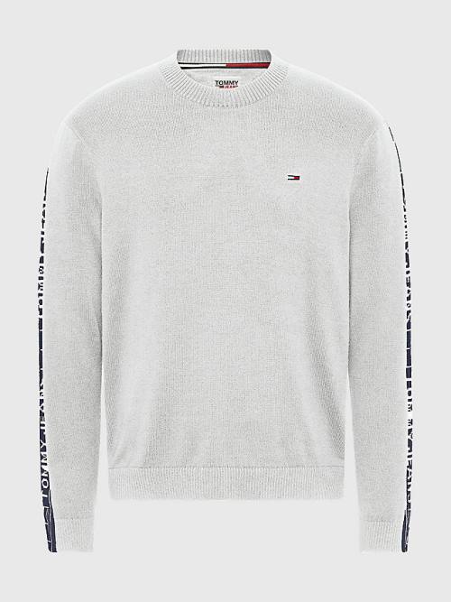 Tommy Hilfiger Relaxed Organic Pamuklu Jumper Kazak Erkek Gri | TH019AOQ