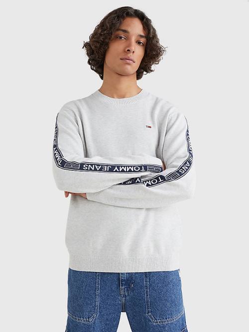 Tommy Hilfiger Relaxed Organic Pamuklu Jumper Kazak Erkek Gri | TH019AOQ