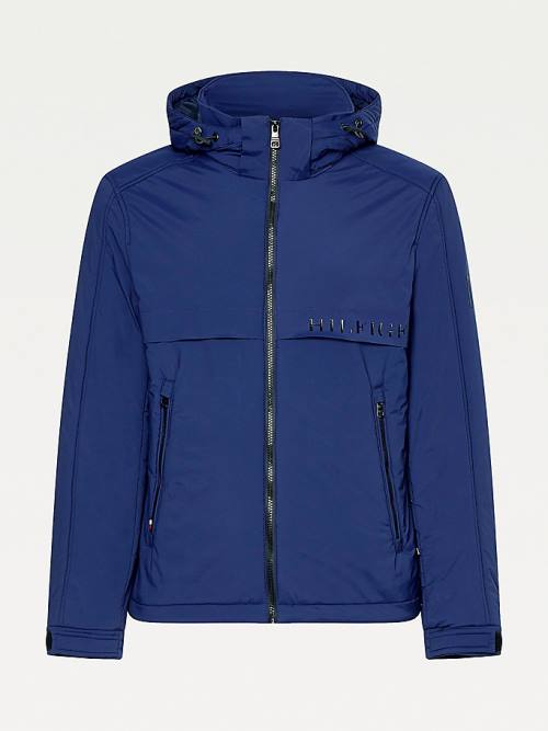 Tommy Hilfiger Removable Hood Stretch Nylon Ceket Erkek Mavi | TH389RTV