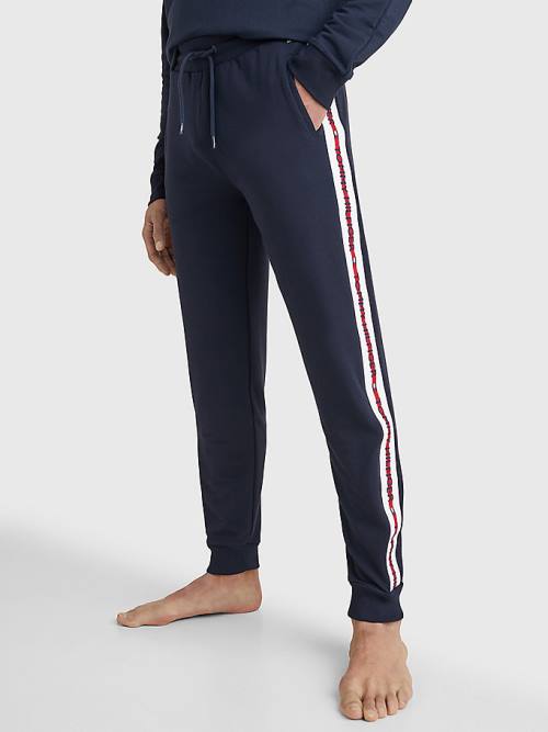 Tommy Hilfiger Repeat Logo Drawstring Joggers Pijama Erkek Mavi | TH294GRI