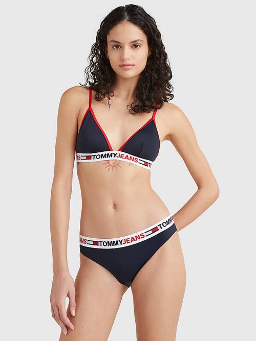 Tommy Hilfiger Repeat Logo Klasik Bikini Bottoms Mayo Kadın Mavi | TH540OIQ