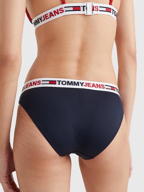 Tommy Hilfiger Repeat Logo Klasik Bikini Bottoms Mayo Kadın Mavi | TH540OIQ