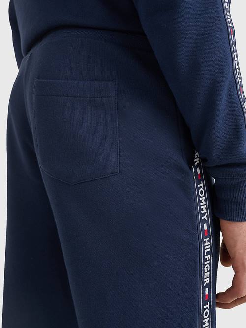 Tommy Hilfiger Repeat Logo Tape Joggers Pijama Erkek Mavi | TH370IVH