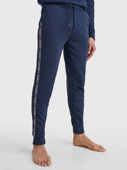 Tommy Hilfiger Repeat Logo Tape Joggers Pijama Erkek Mavi | TH370IVH