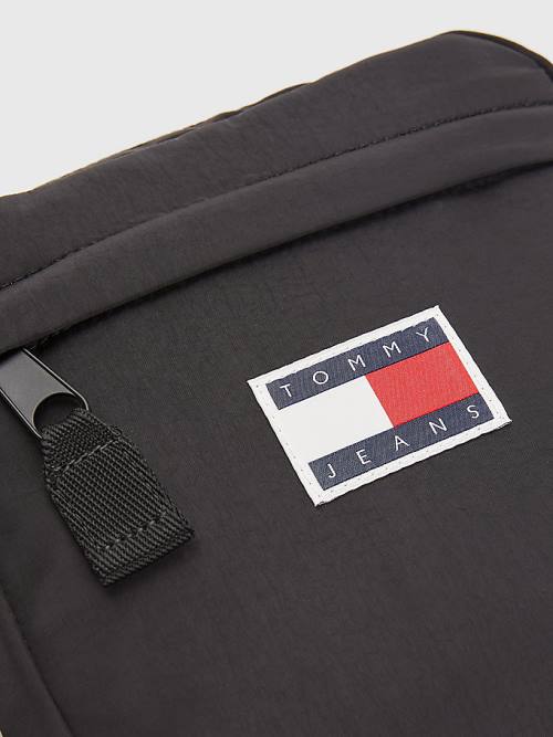 Tommy Hilfiger Repeat Logo Tape Reporter Çanta Erkek Siyah | TH063SNA