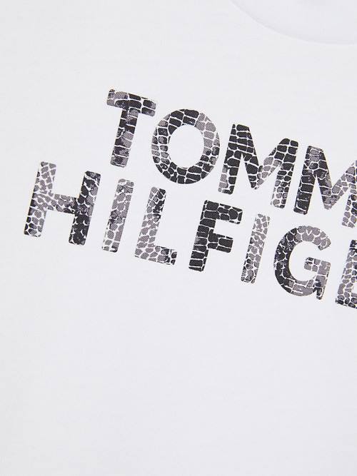 Tommy Hilfiger Reptile Print Logo Recycled Tişört Kiz Çocuk Beyaz | TH394IAH