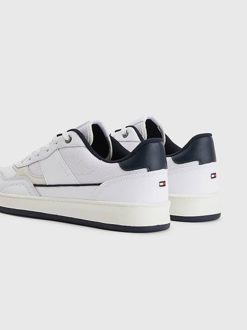 Tommy Hilfiger Retro Court Cupsole Mixed Spor Ayakkabı Erkek Beyaz | TH912ZNM